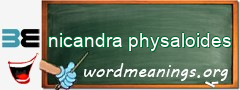 WordMeaning blackboard for nicandra physaloides